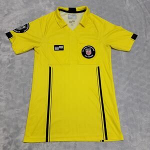 Official Sports USSF Soccer Referee Jersey Yellow Mens XS Shirt 2024 Pockets